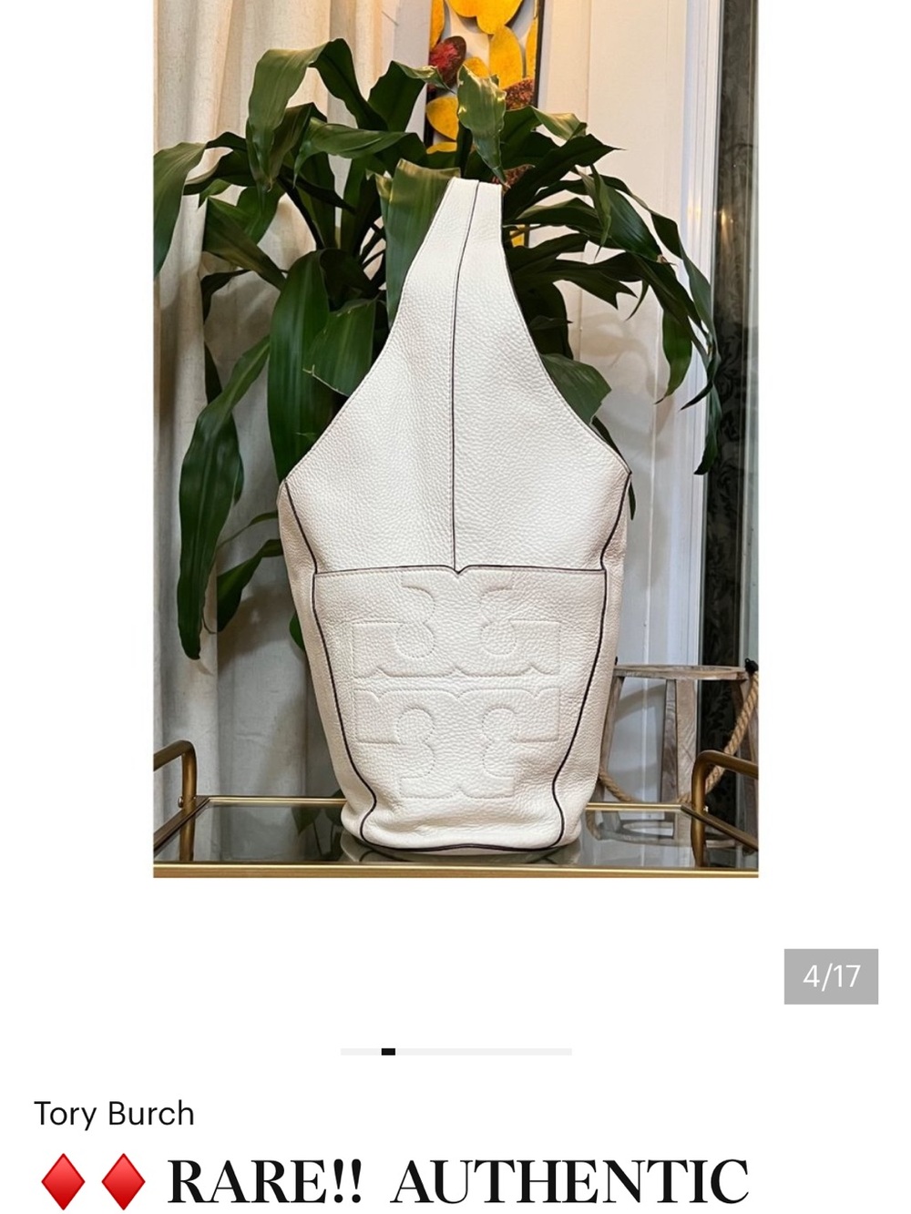 ♦️♦️ RARE!!  AUTHENTIC TORY BURCH WHITE BOMBE HOBO SATCEL!